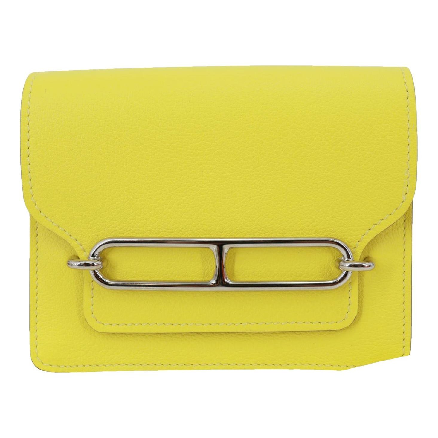 Hermes Roulis Mini Handbag Lime Evercolor Leather