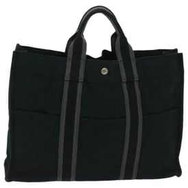 Hermes Herline Handbag Black Cloth