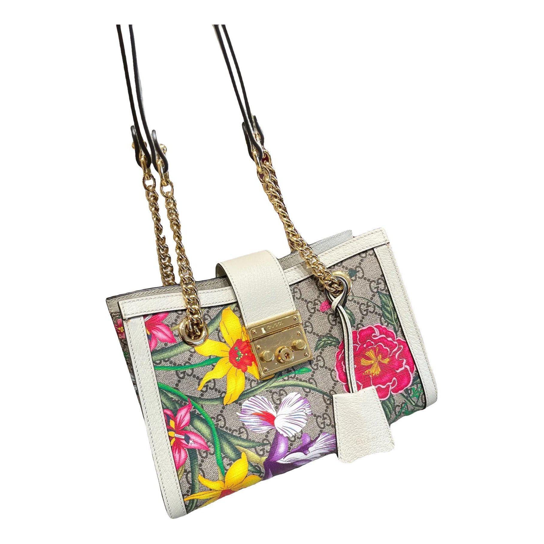 Padlock leather handbag
