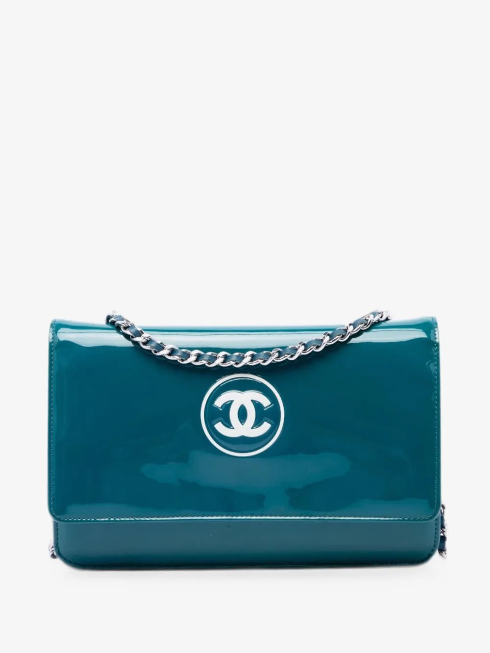 2012-2013 CC Patent Wallet On Chain crossbody bag