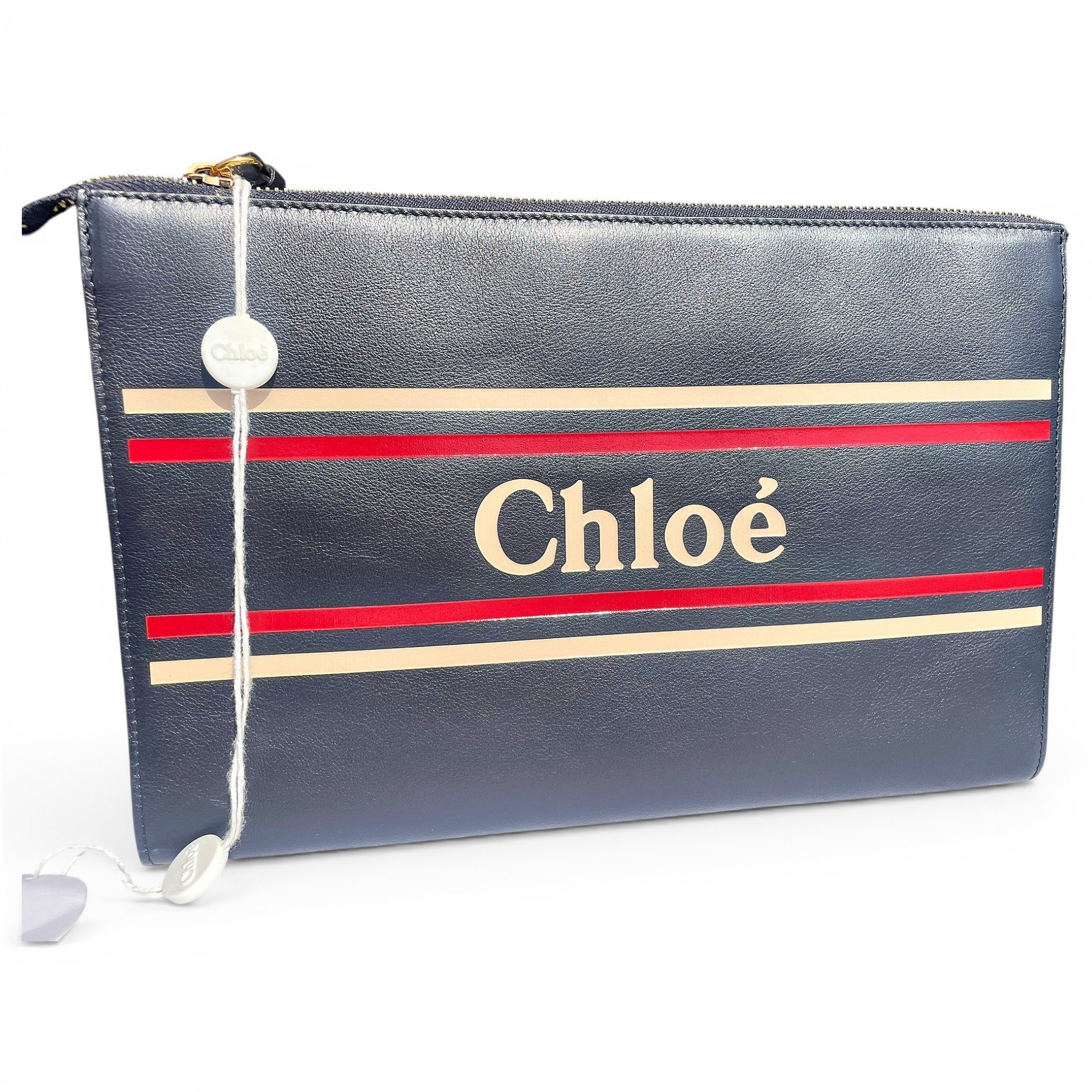 Leather clutch bag