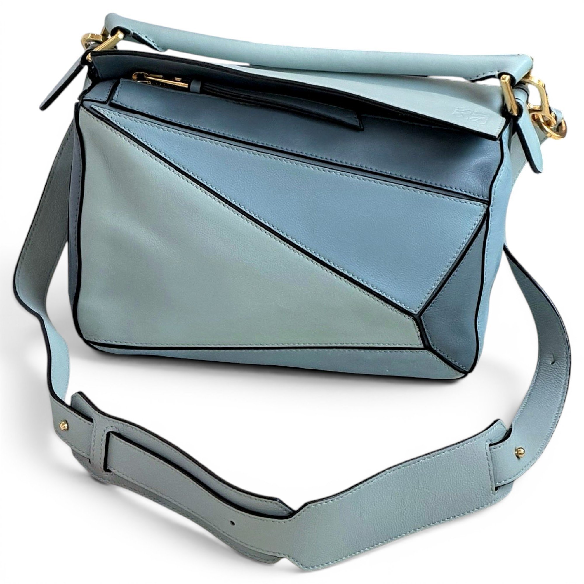 Puzzle leather handbag