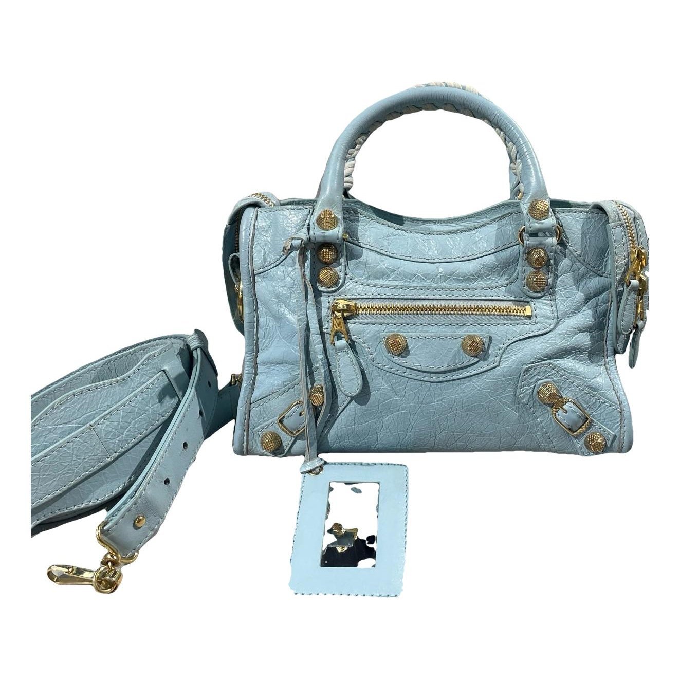 City leather handbag