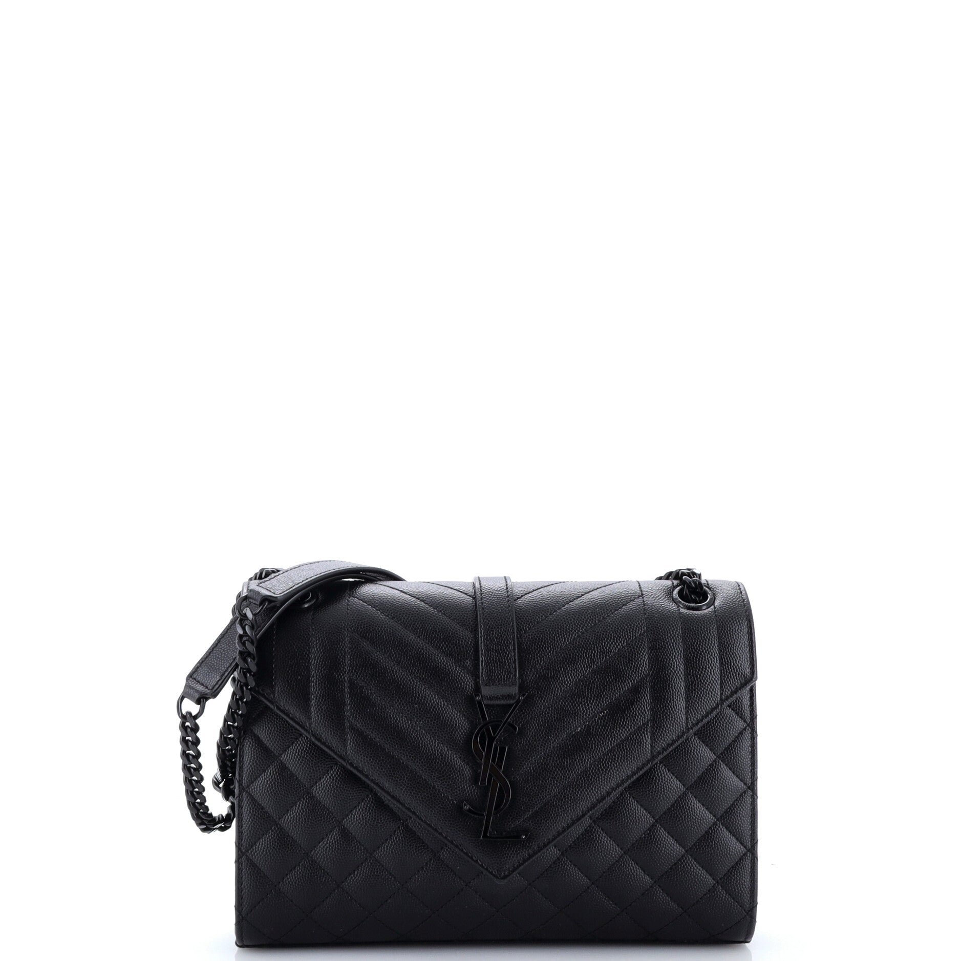 Classic Monogram Envelope Satchel Mixed Matelasse Leather Medium
