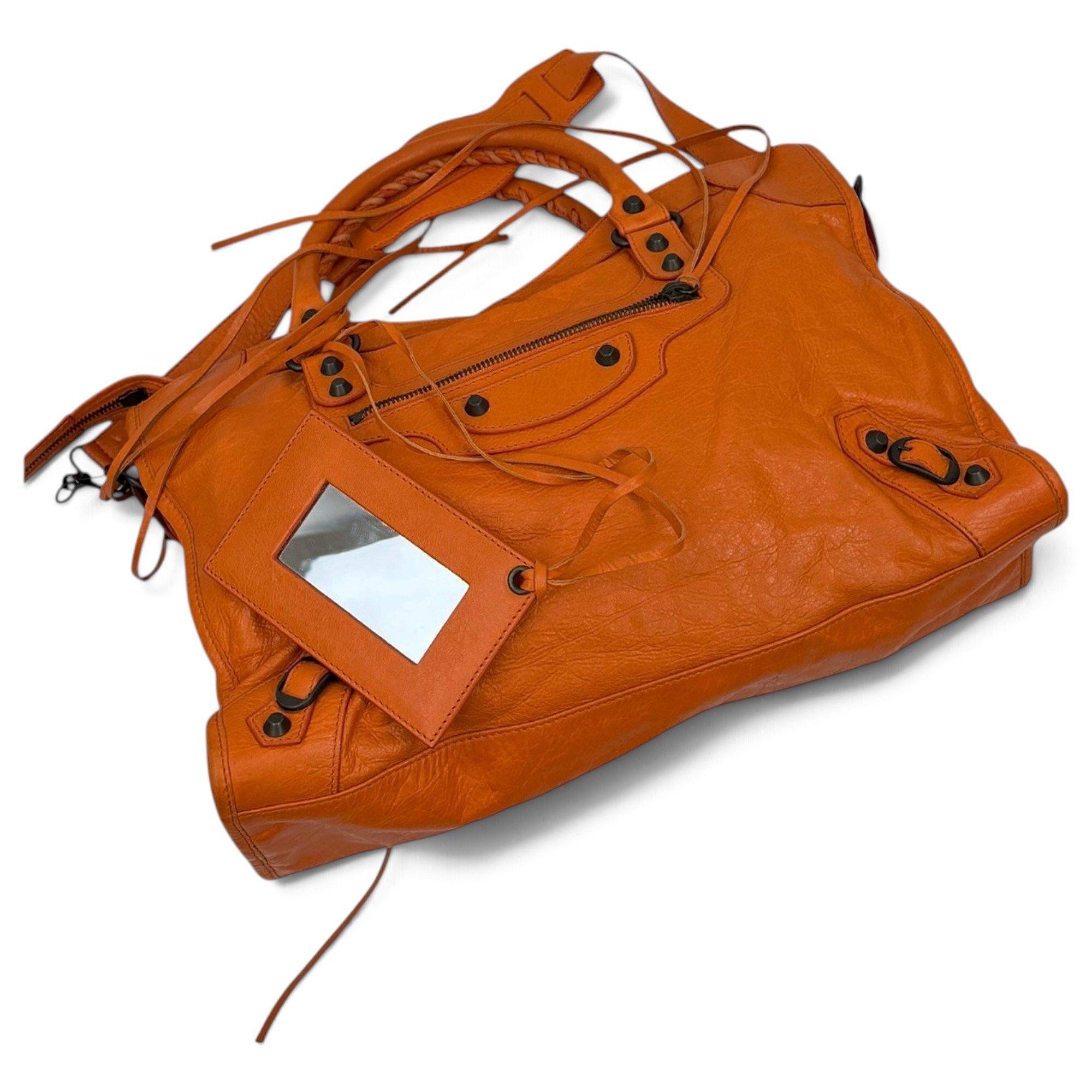 City leather handbag