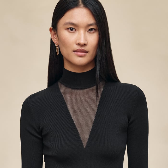Noir Cashmere Long-sleeve Sweater