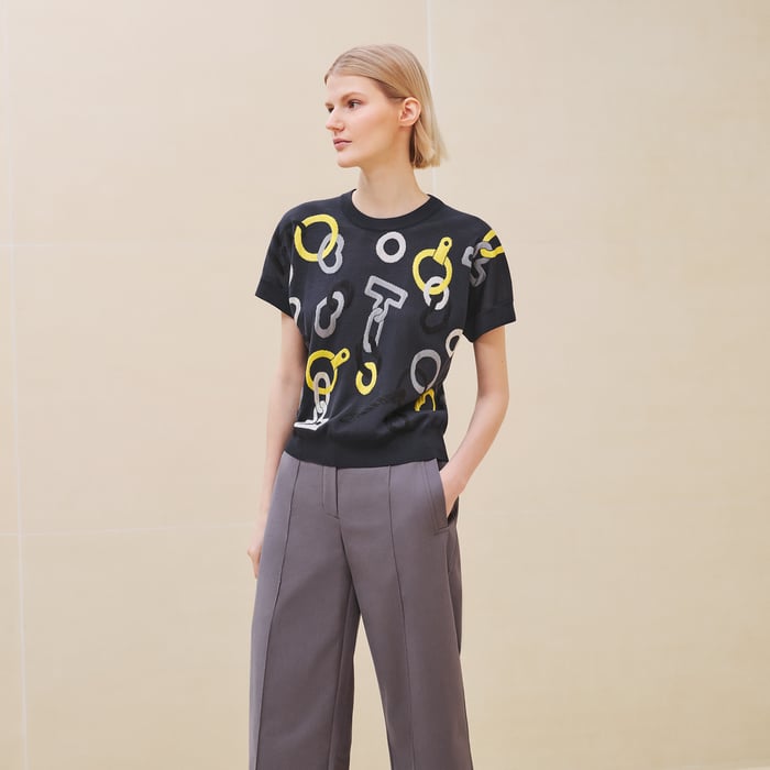 Bleu Noir "Effet Kaleidoscope" Short-sleeve Sweater