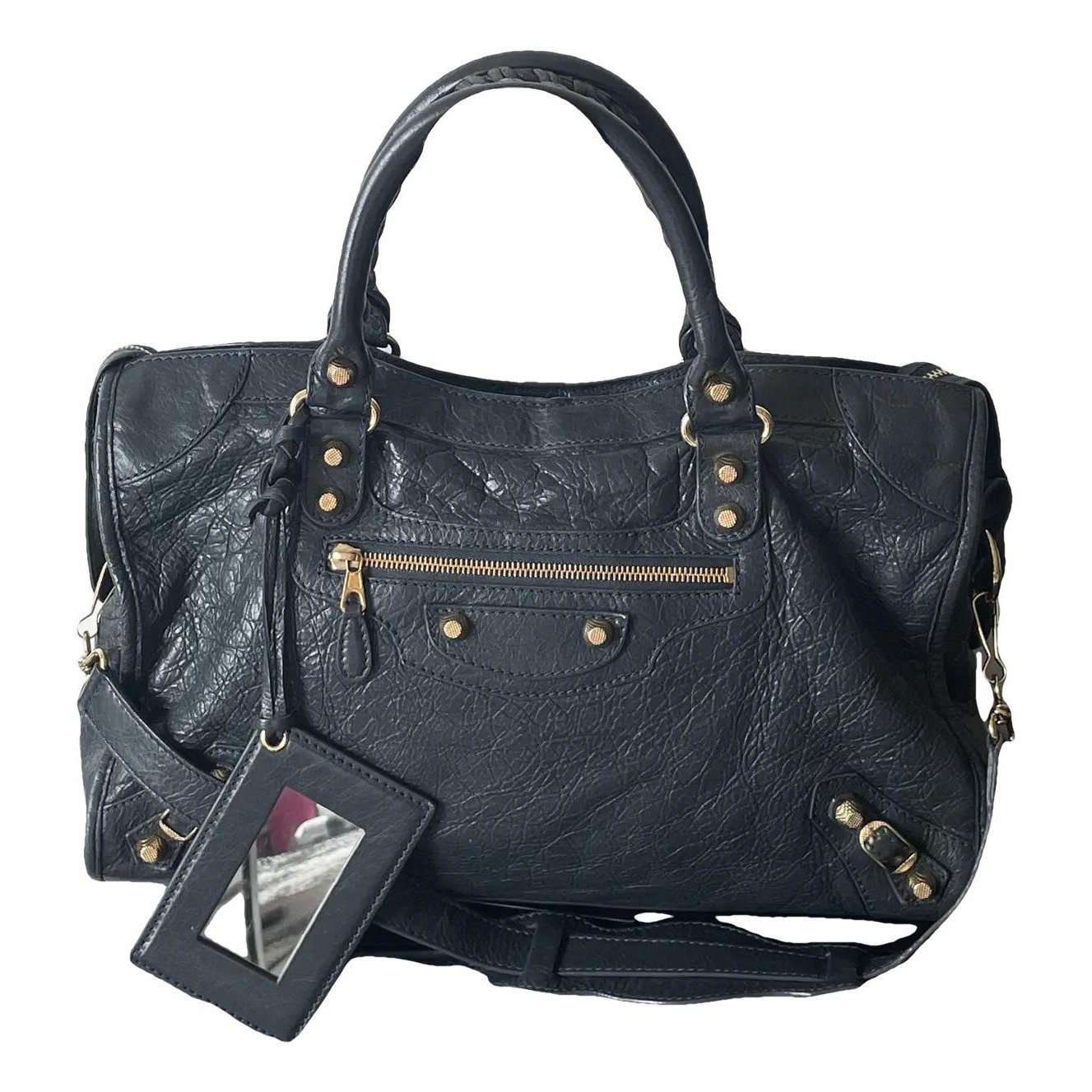 City leather handbag