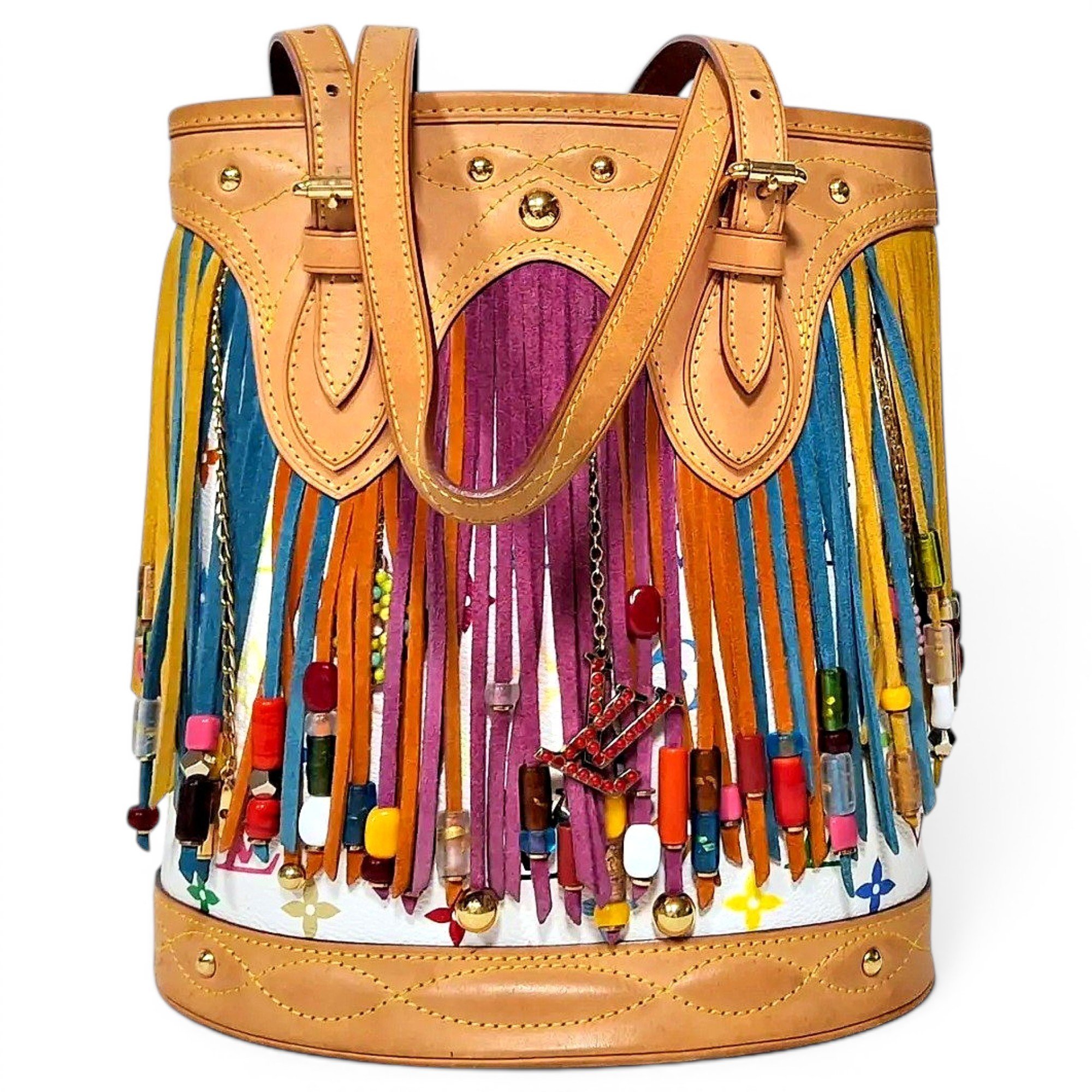 Bucket leather handbag