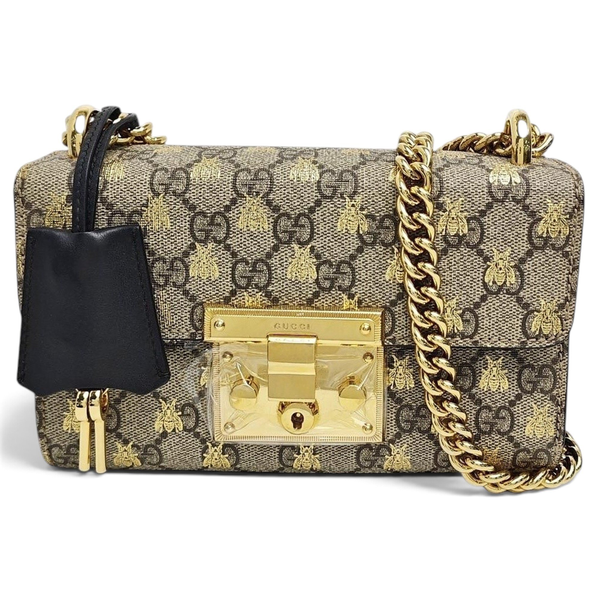 Padlock leather handbag