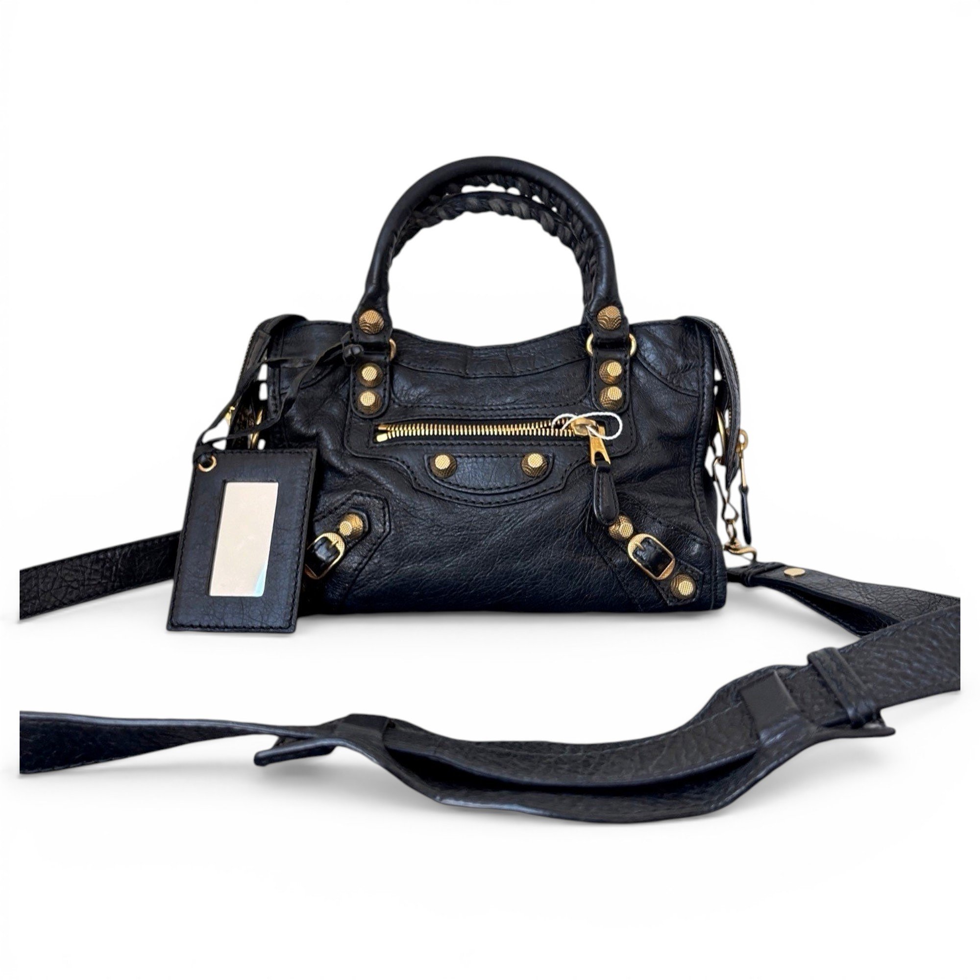 City leather handbag