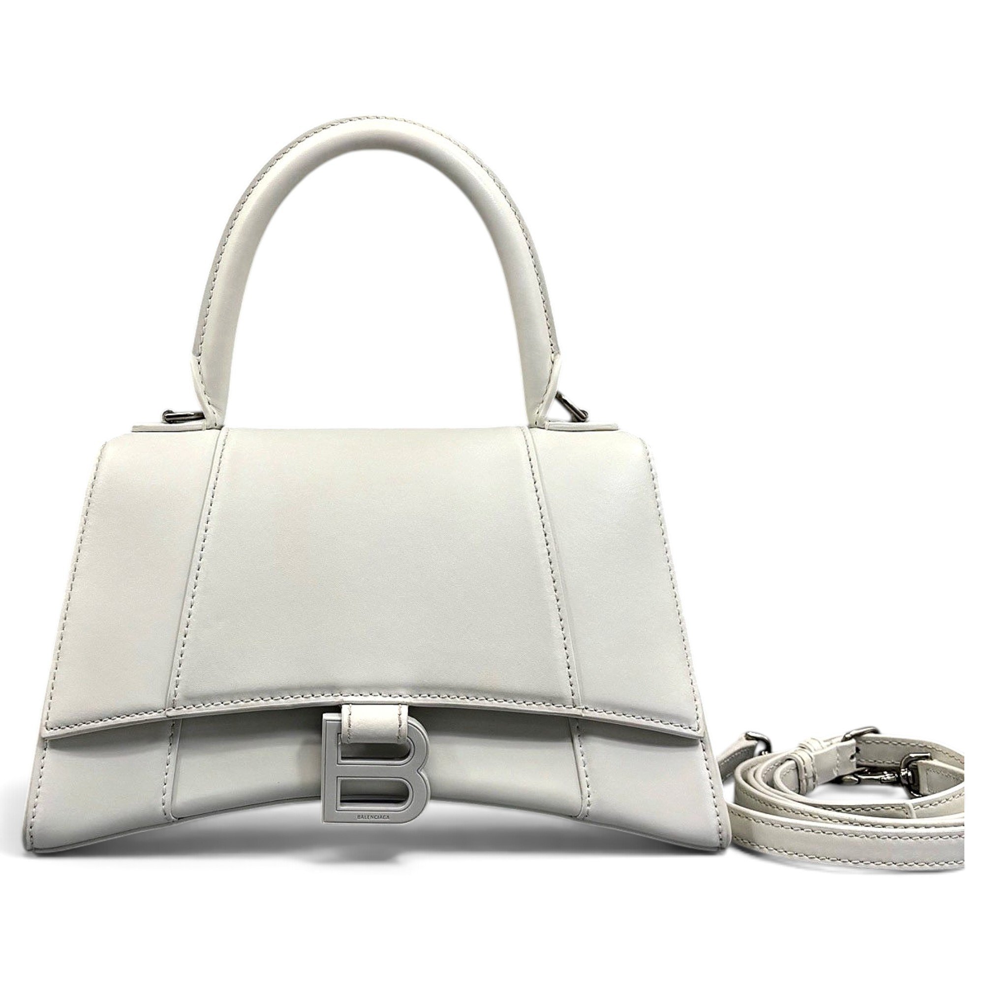 Hourglass leather handbag