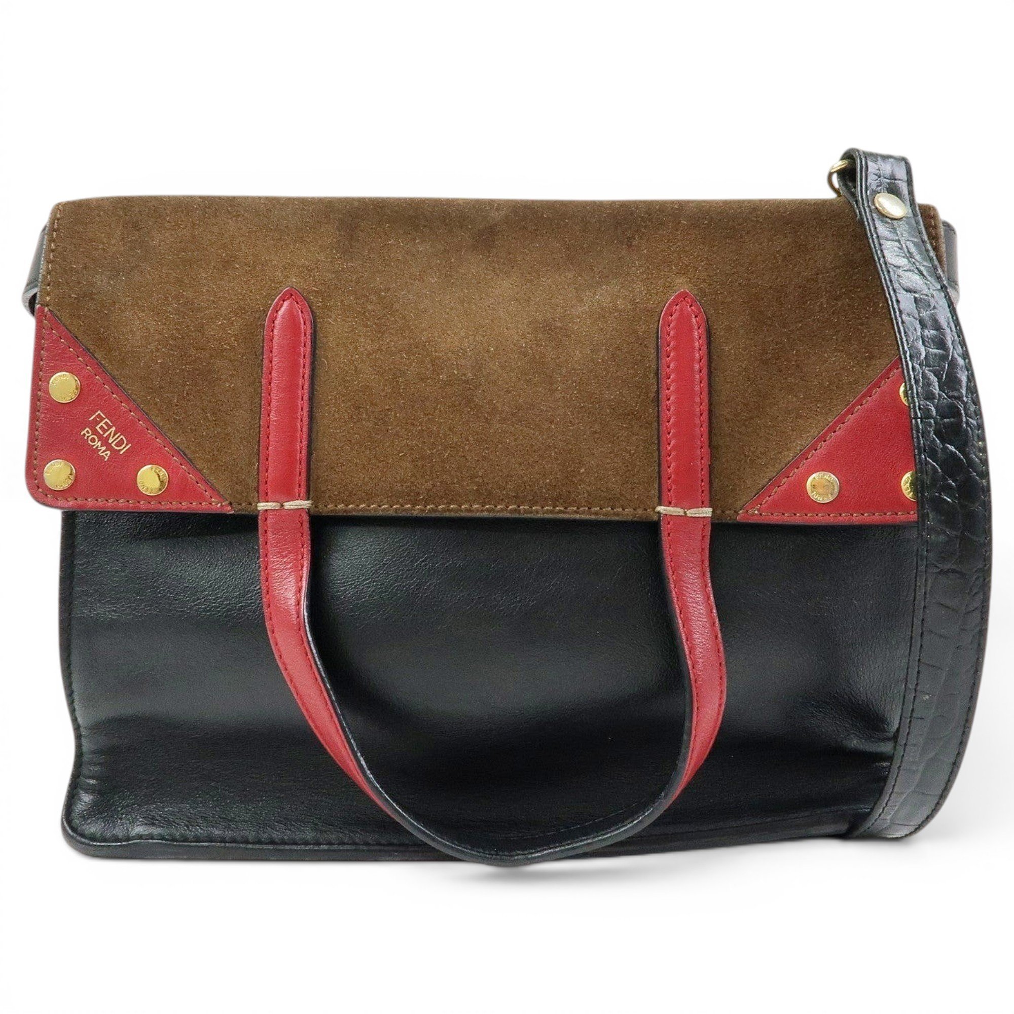 Flip leather handbag