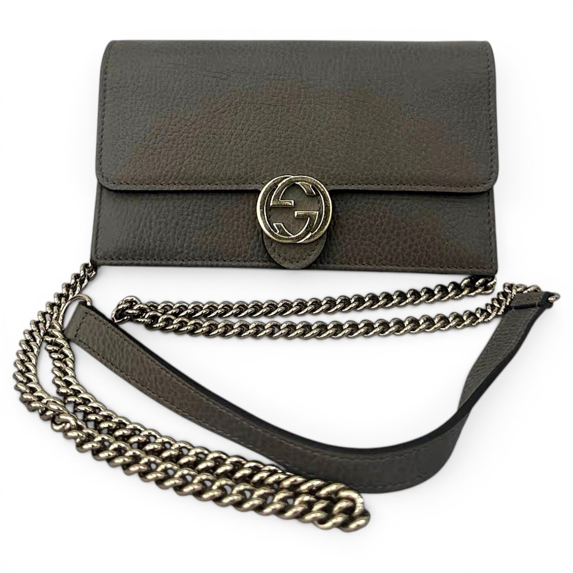 Interlocking leather handbag