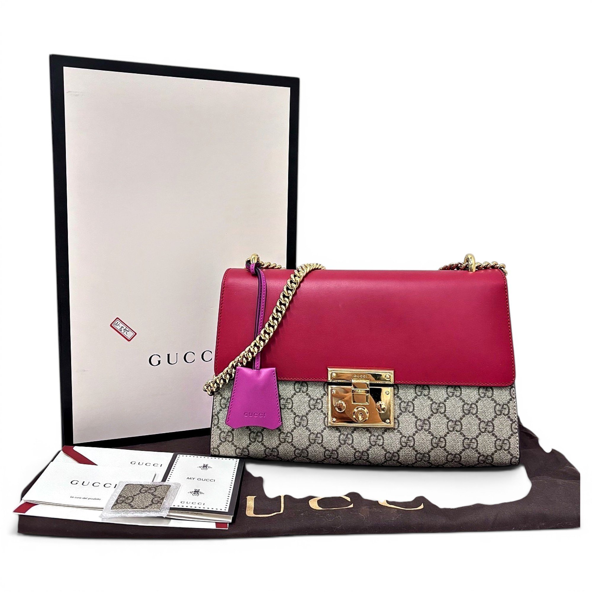 Padlock leather handbag