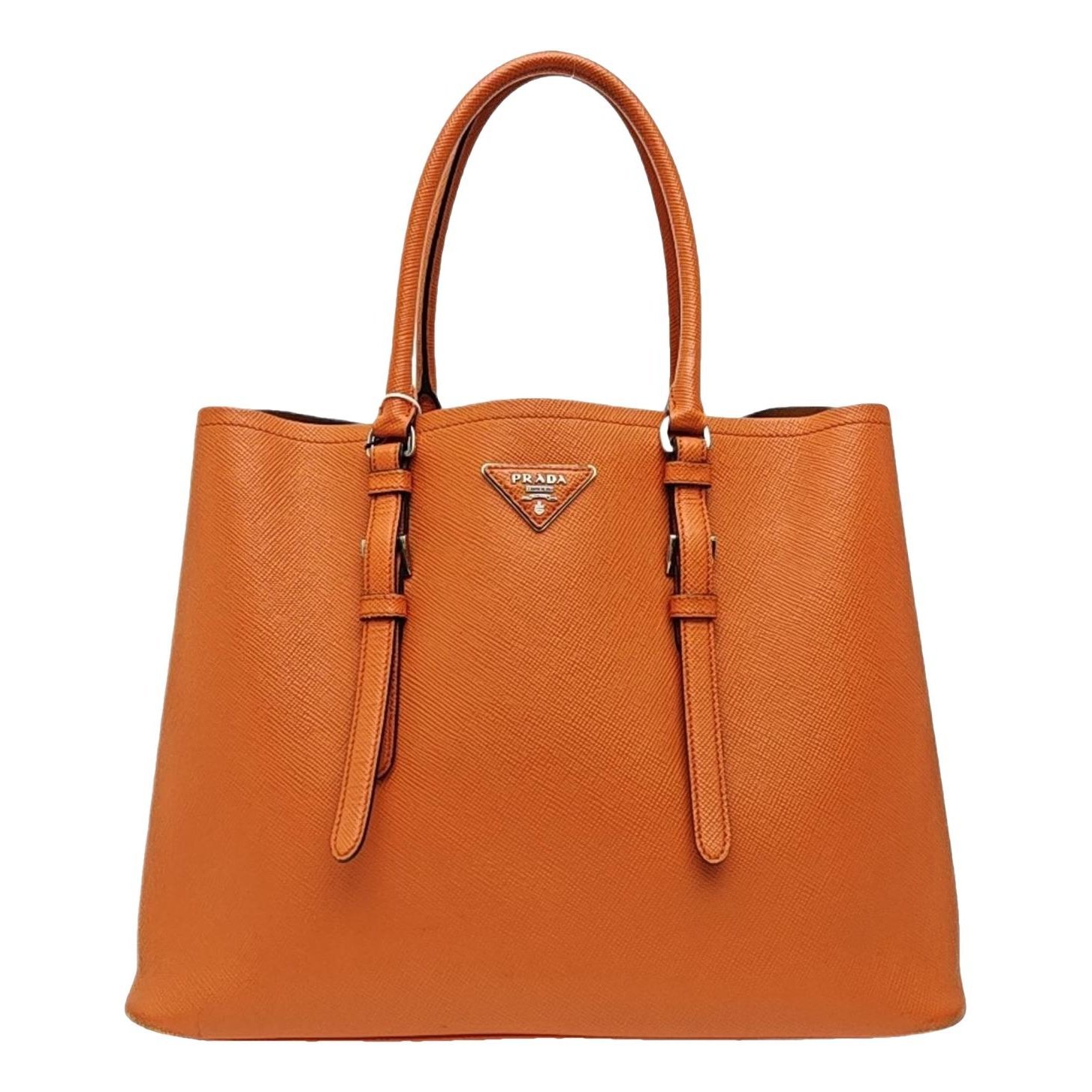 Double leather handbag