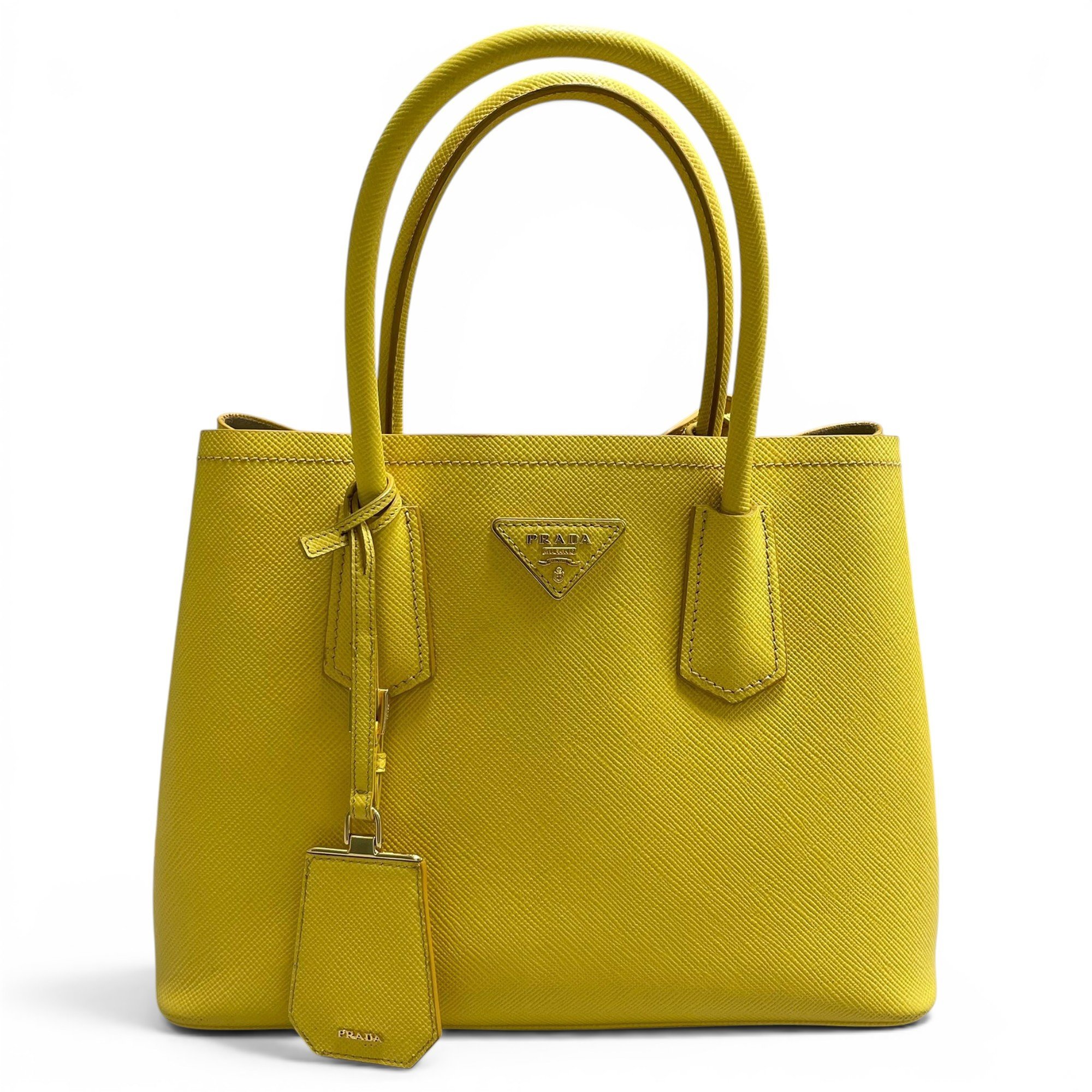 Double leather handbag