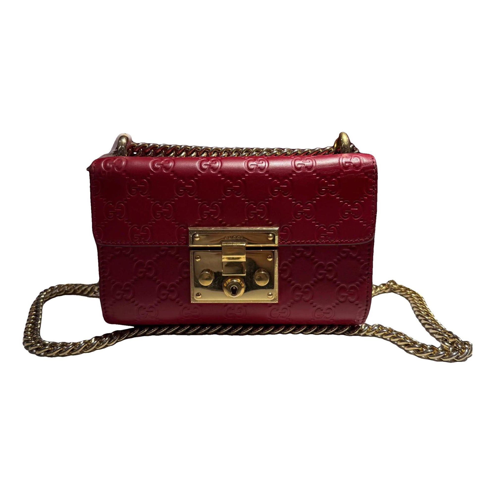 Padlock leather handbag