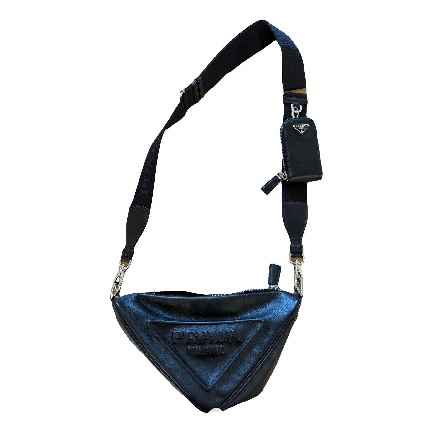 Triangle leather handbag