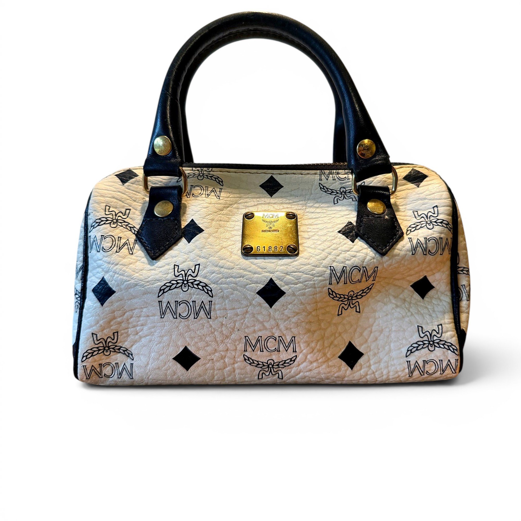 Boston leather bowling bag