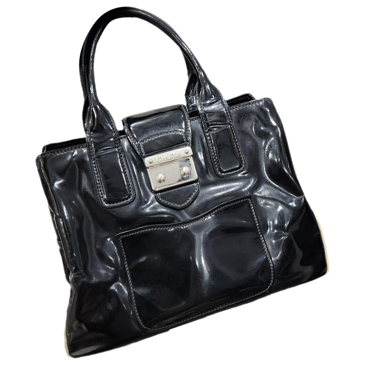 Vitello patent leather handbag
