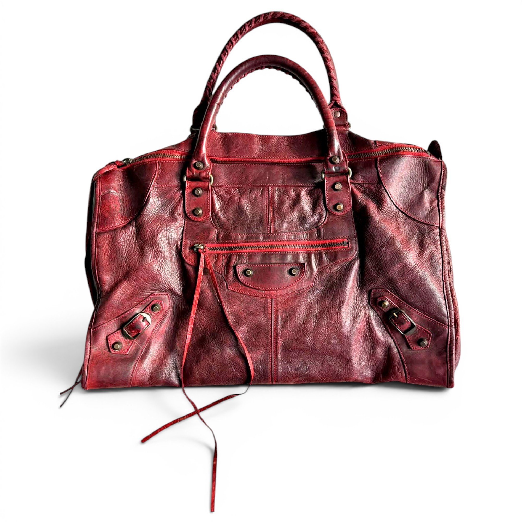 Work leather handbag