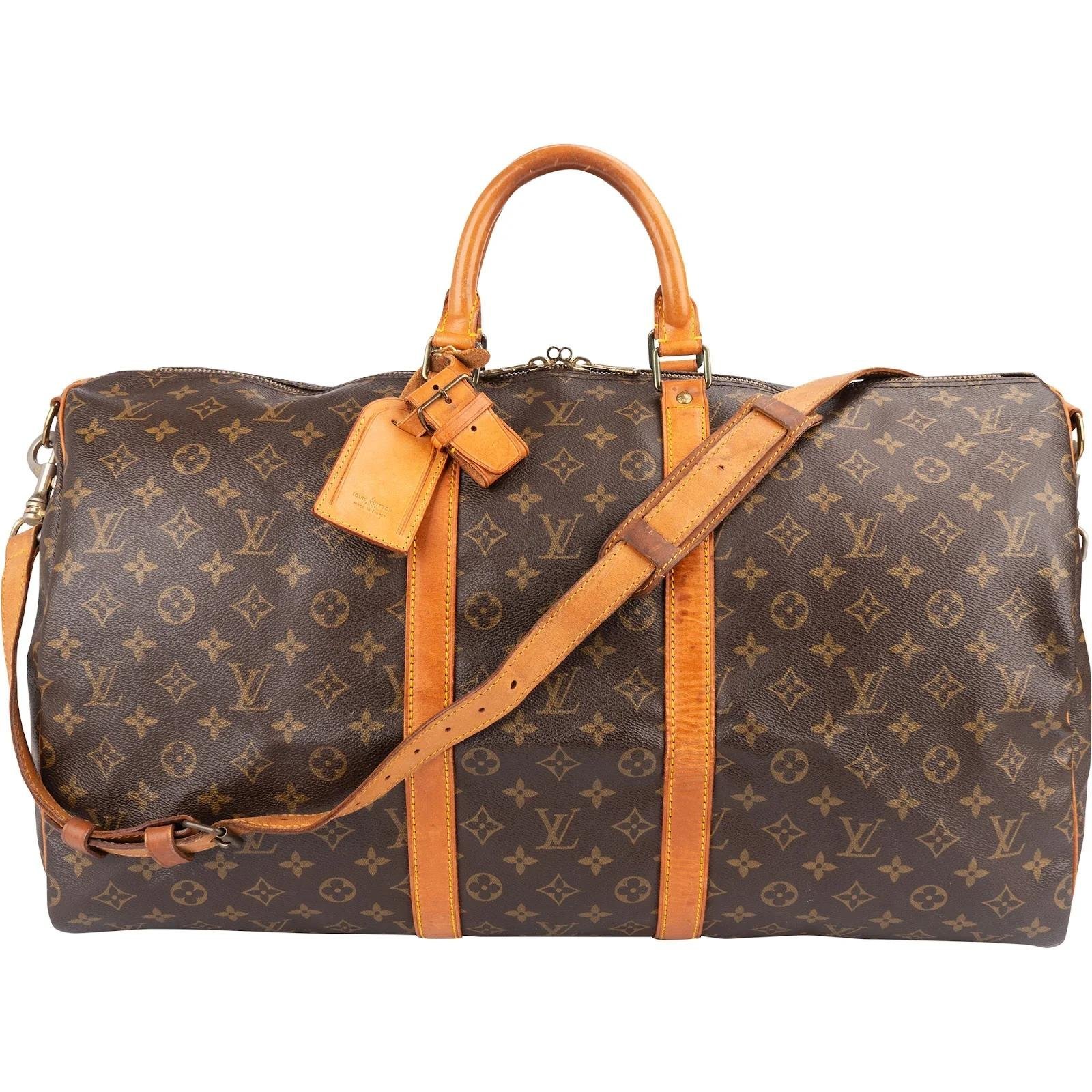 Louis Vuitton Keepall leather travel bag
