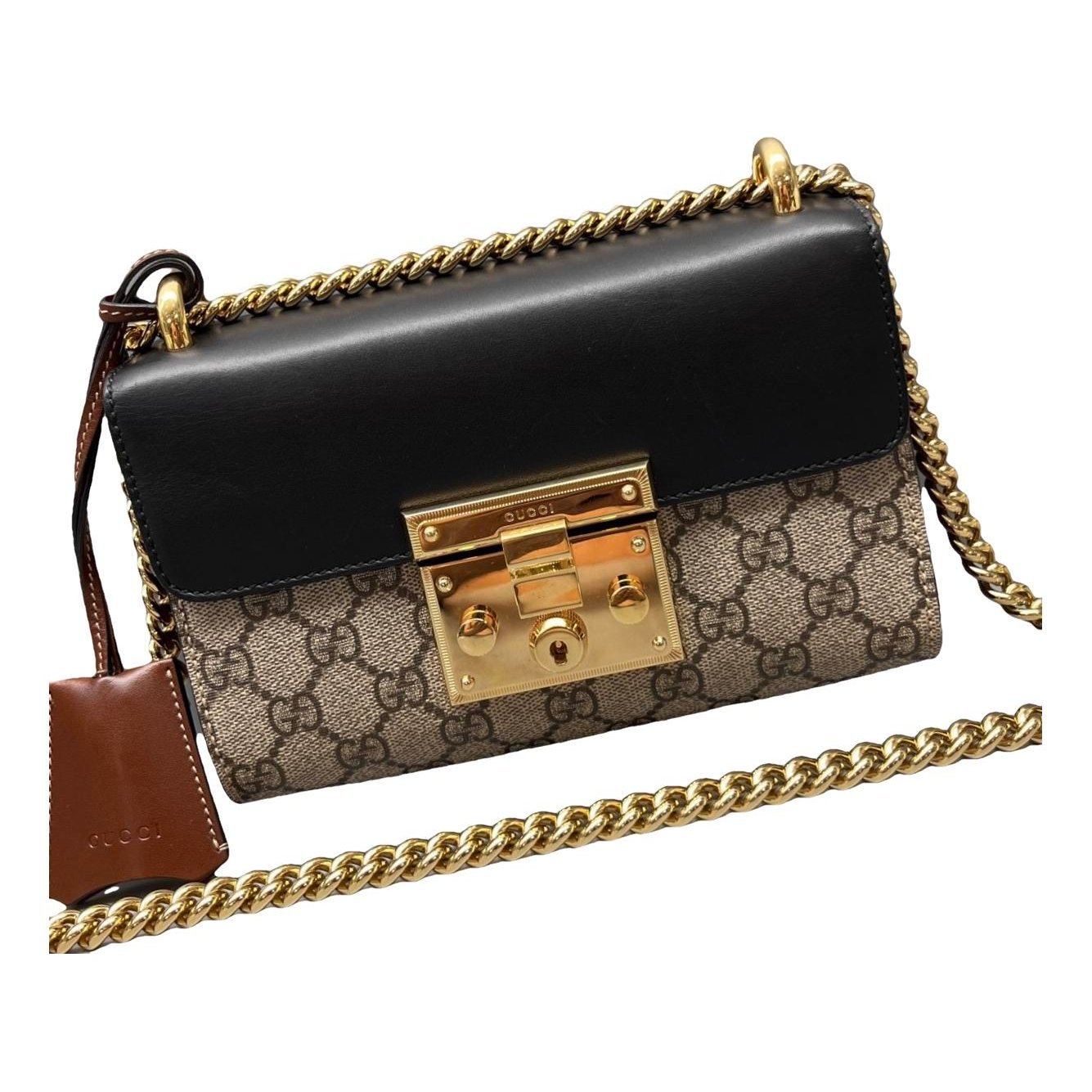 Padlock leather handbag