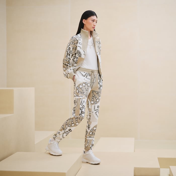 Beige Glaise "Effet Kaleidoscope" Jogging Pants