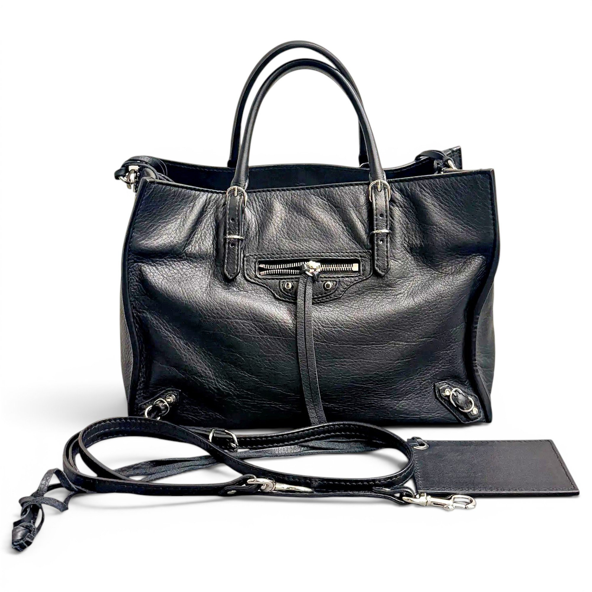 Papier leather handbag