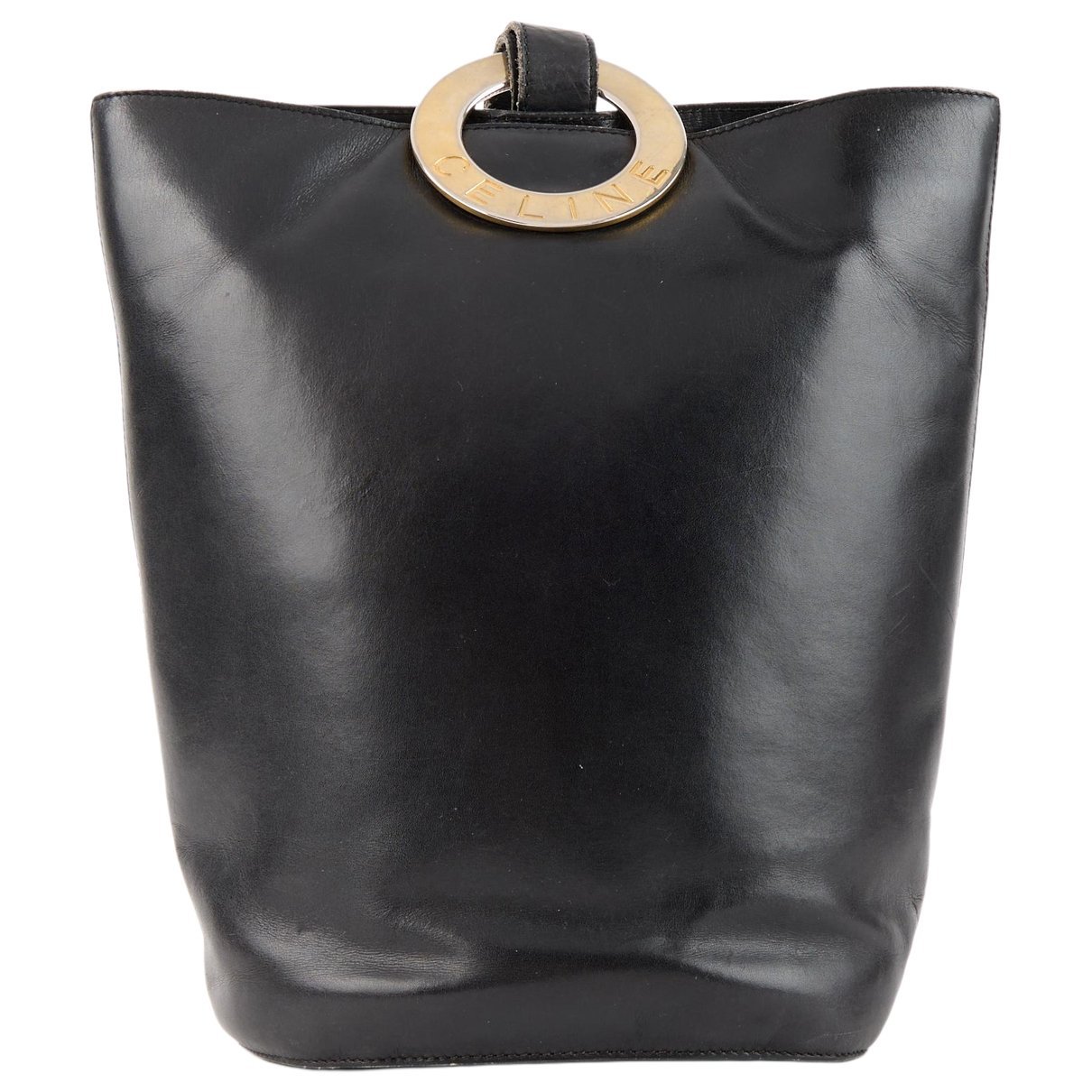 Ring leather handbag