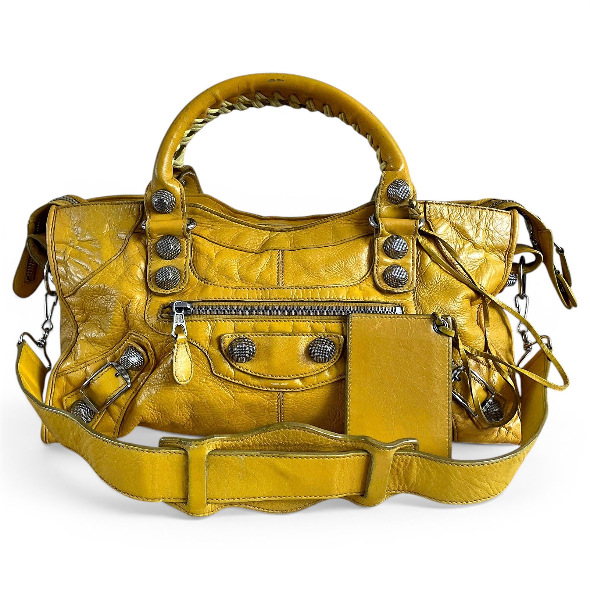 City leather handbag