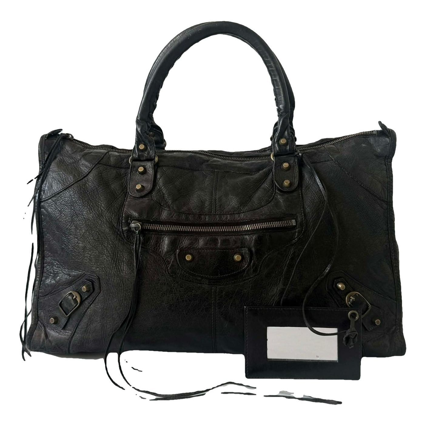 Work leather handbag