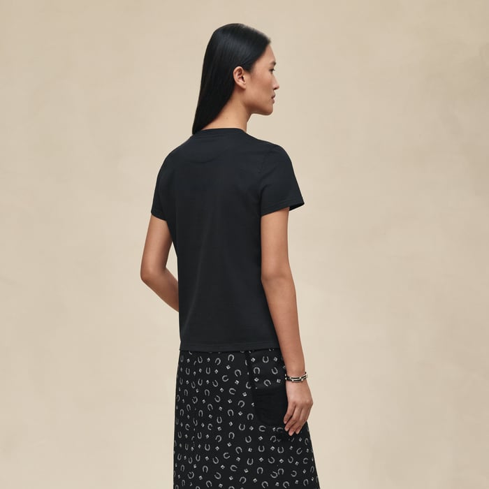 Noir Printed Straight T-shirt