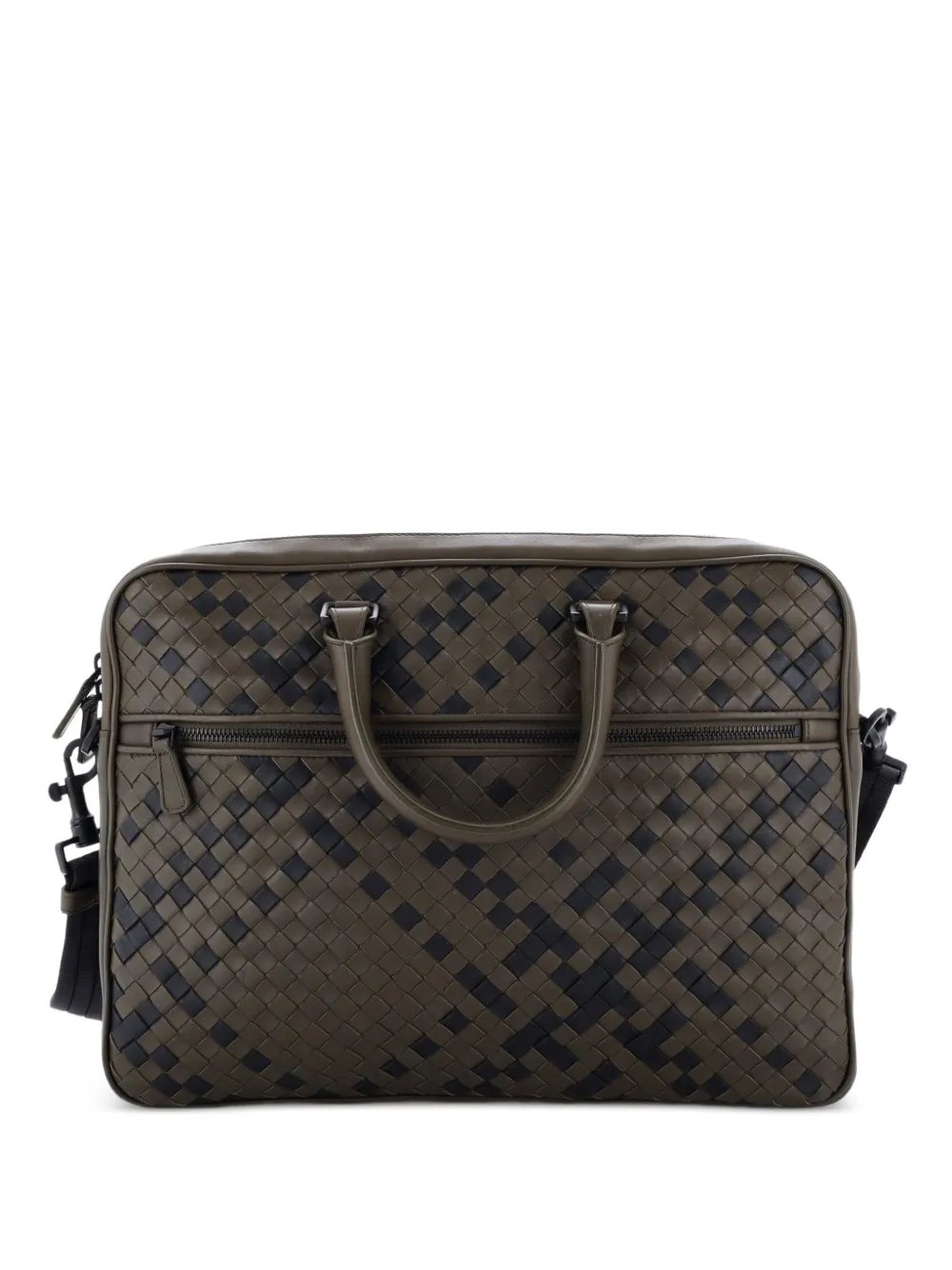 Convertible Front Zip Briefcase Intercciato Nappa Large business bag