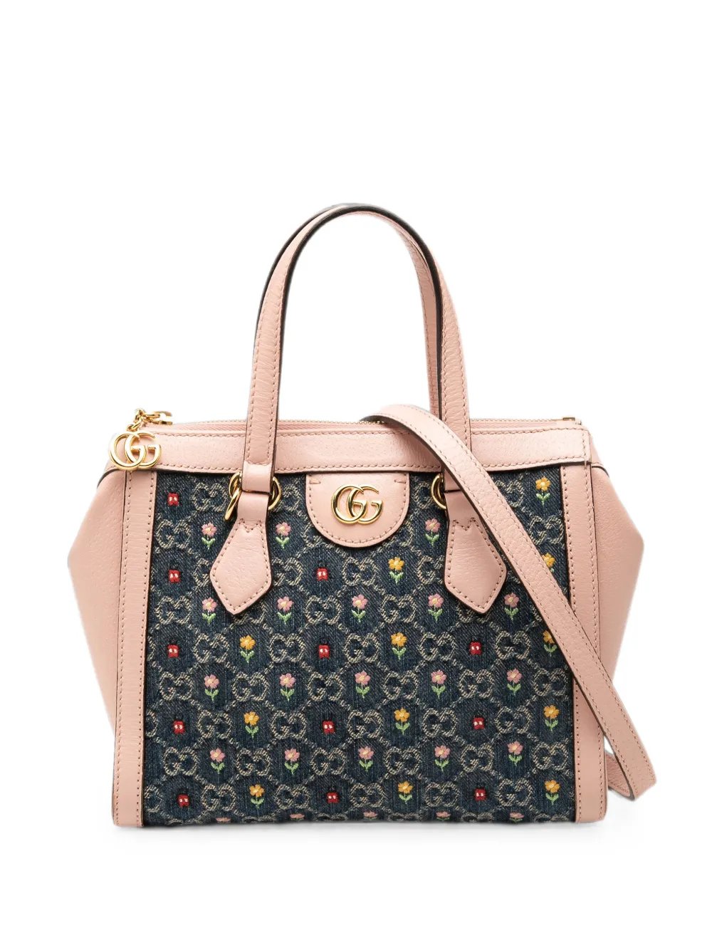 2016-2026 Small GG Denim Embroidery Ophidia satchel
