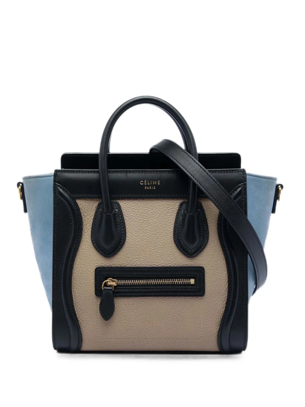 2017 Nano Tricolor Leather Luggage Tote satchel