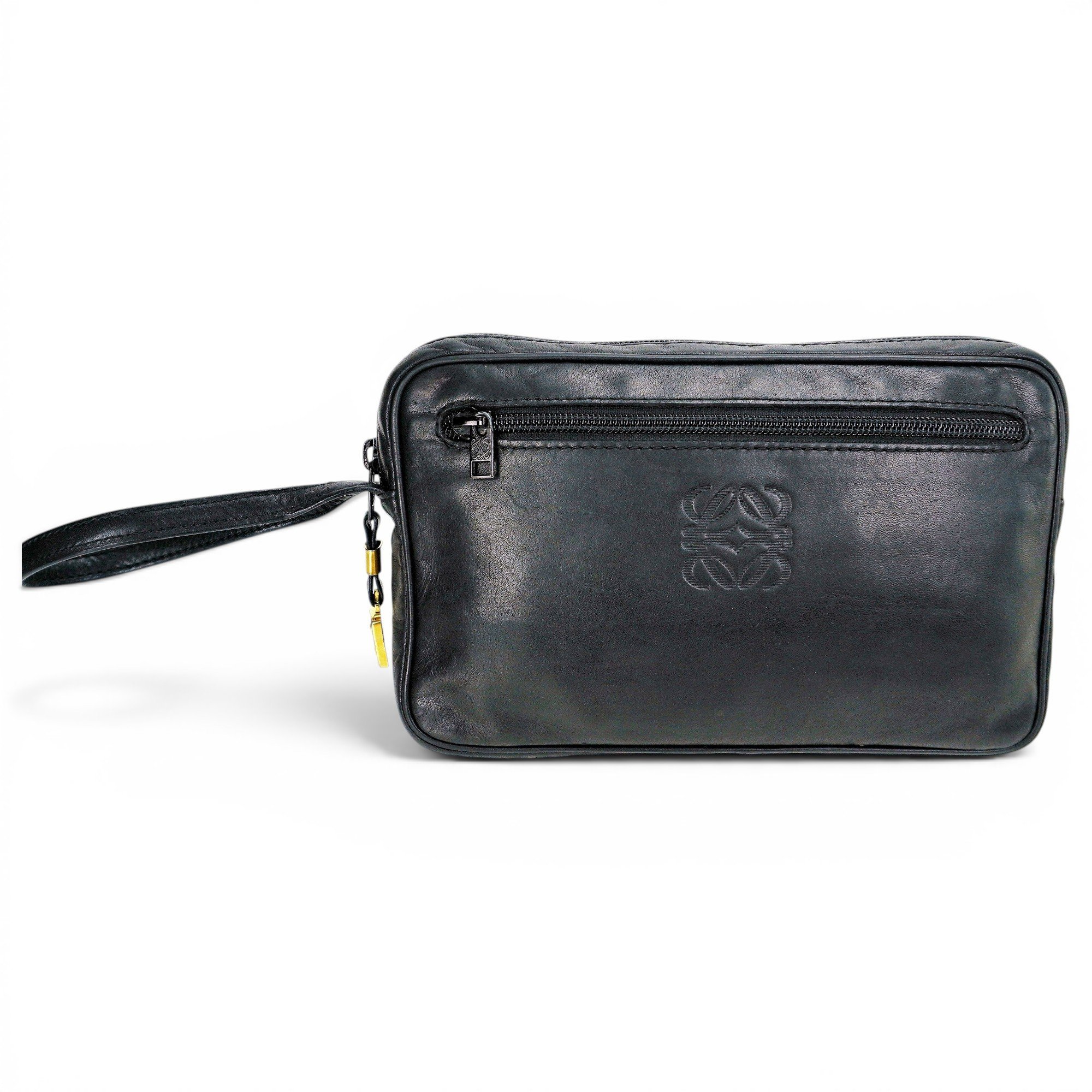 Leather clutch bag
