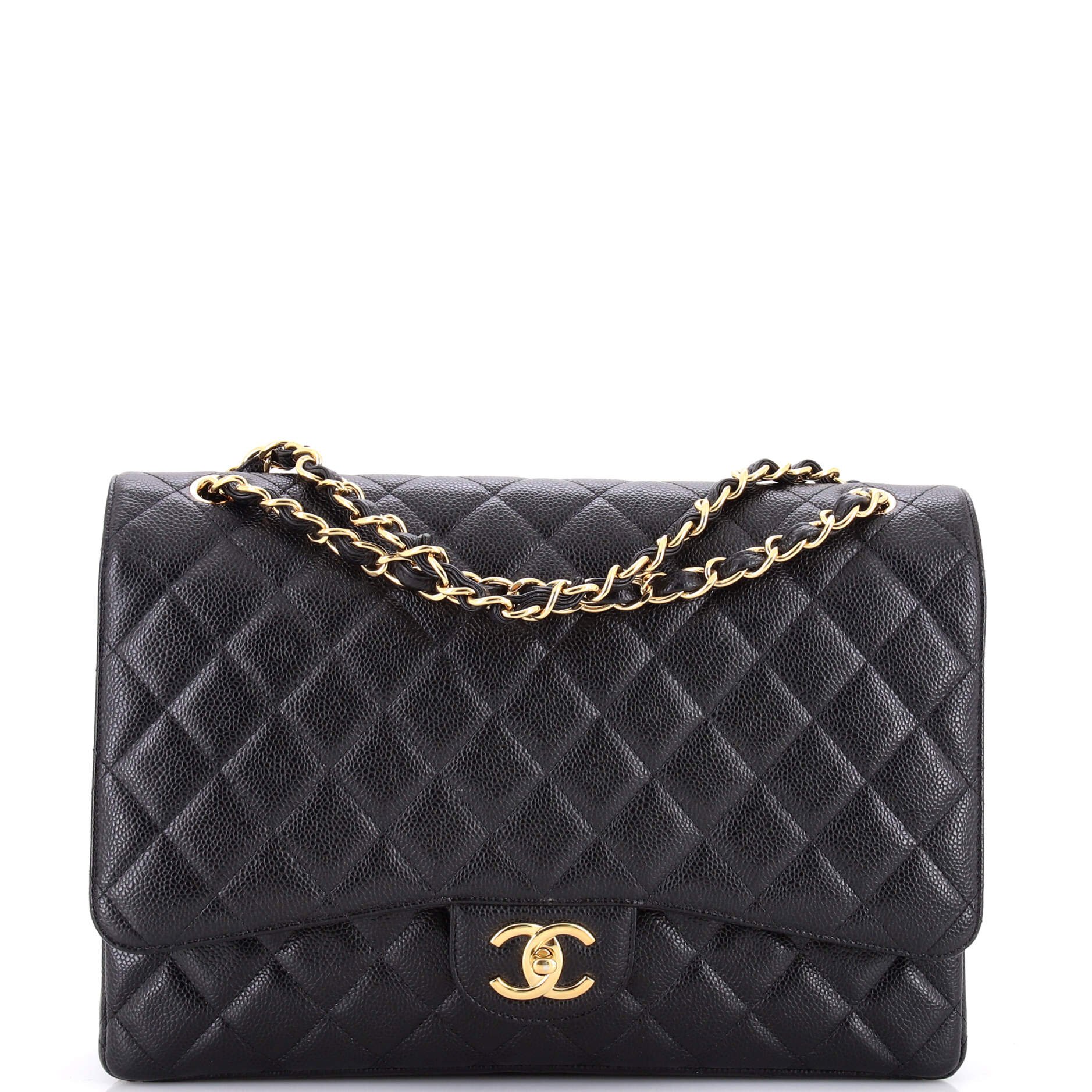 Classic Double Flap Bag Quilted Caviar Maxi