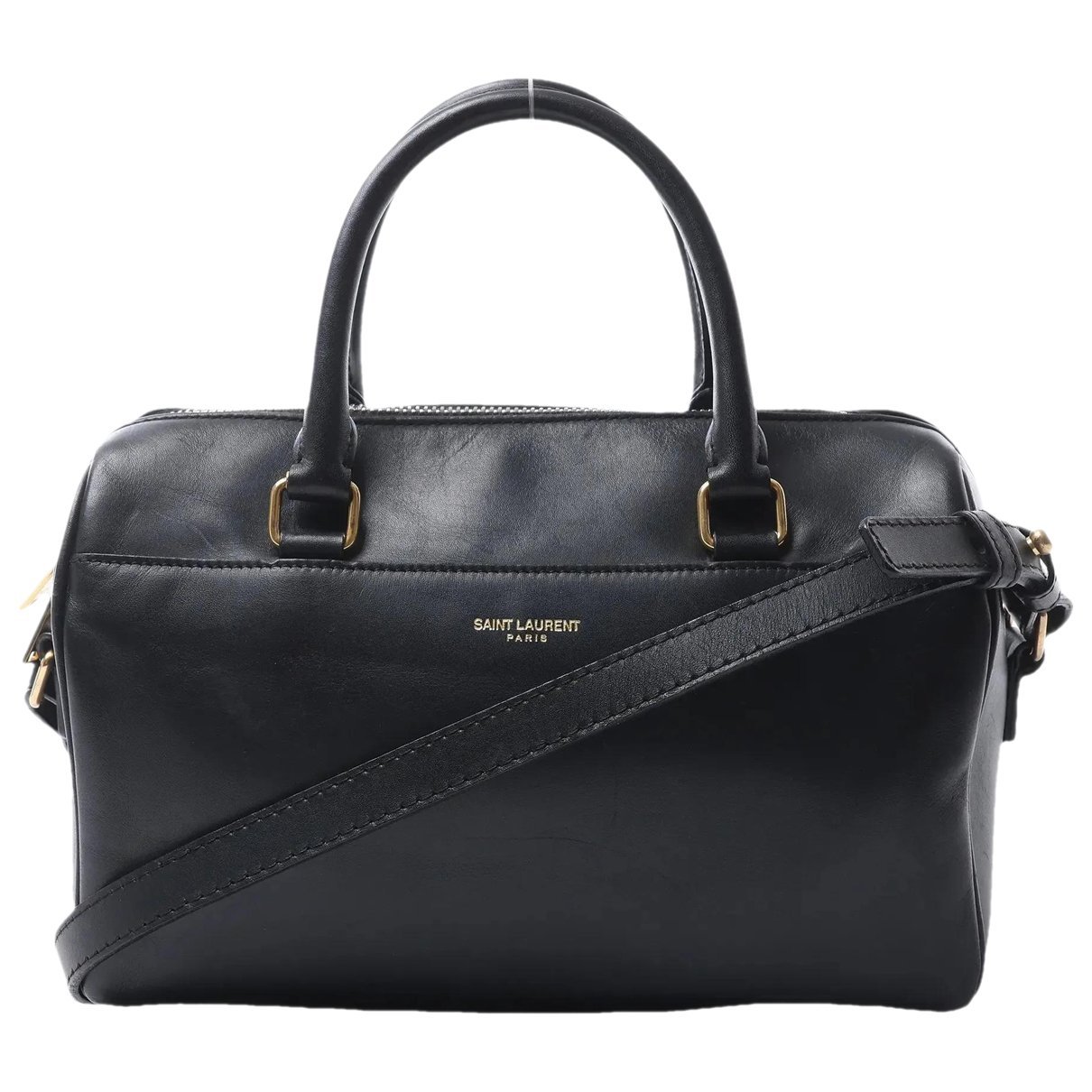 Duffle leather handbag