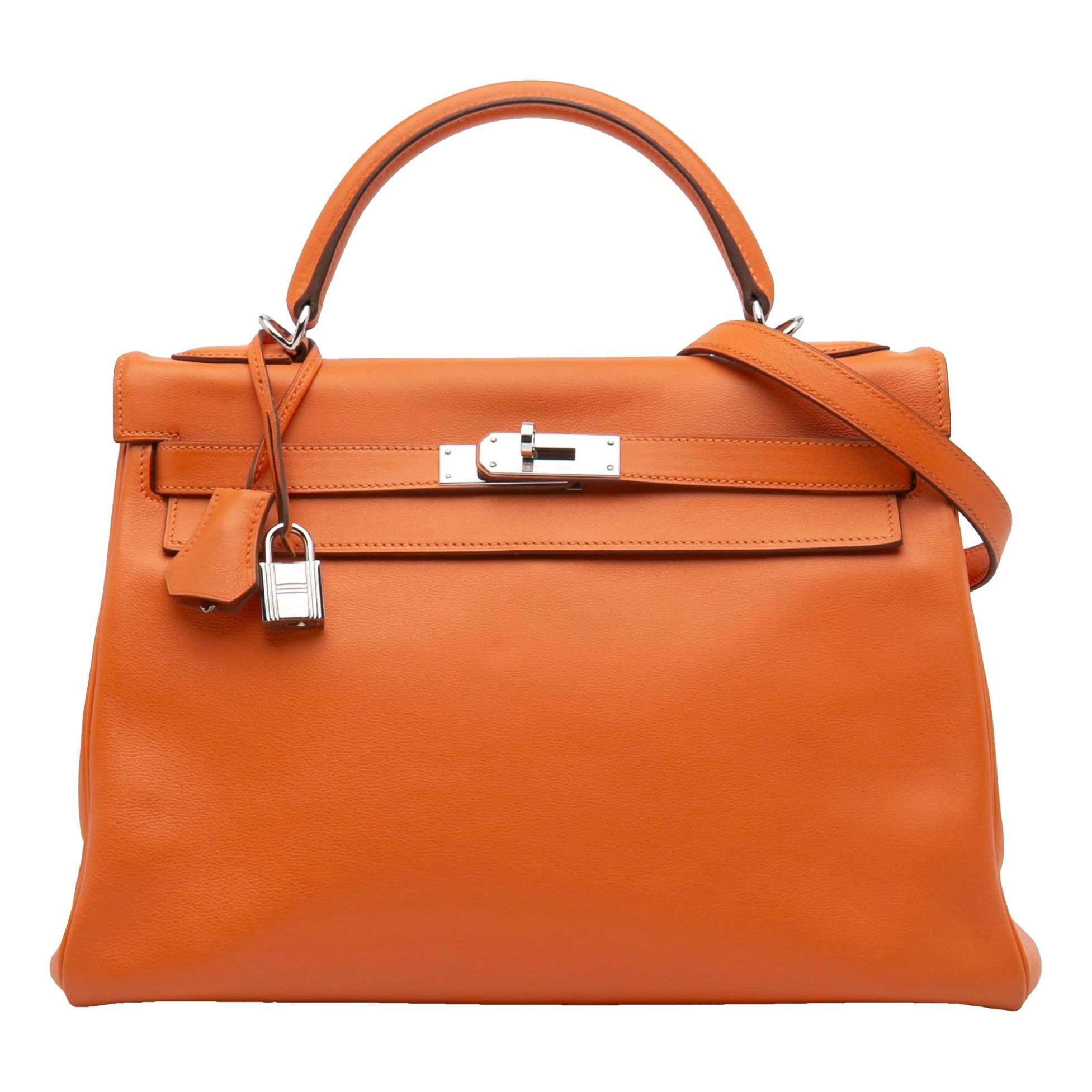 Hermes Kelly 32 Handbag Orange Swift Leather 2009