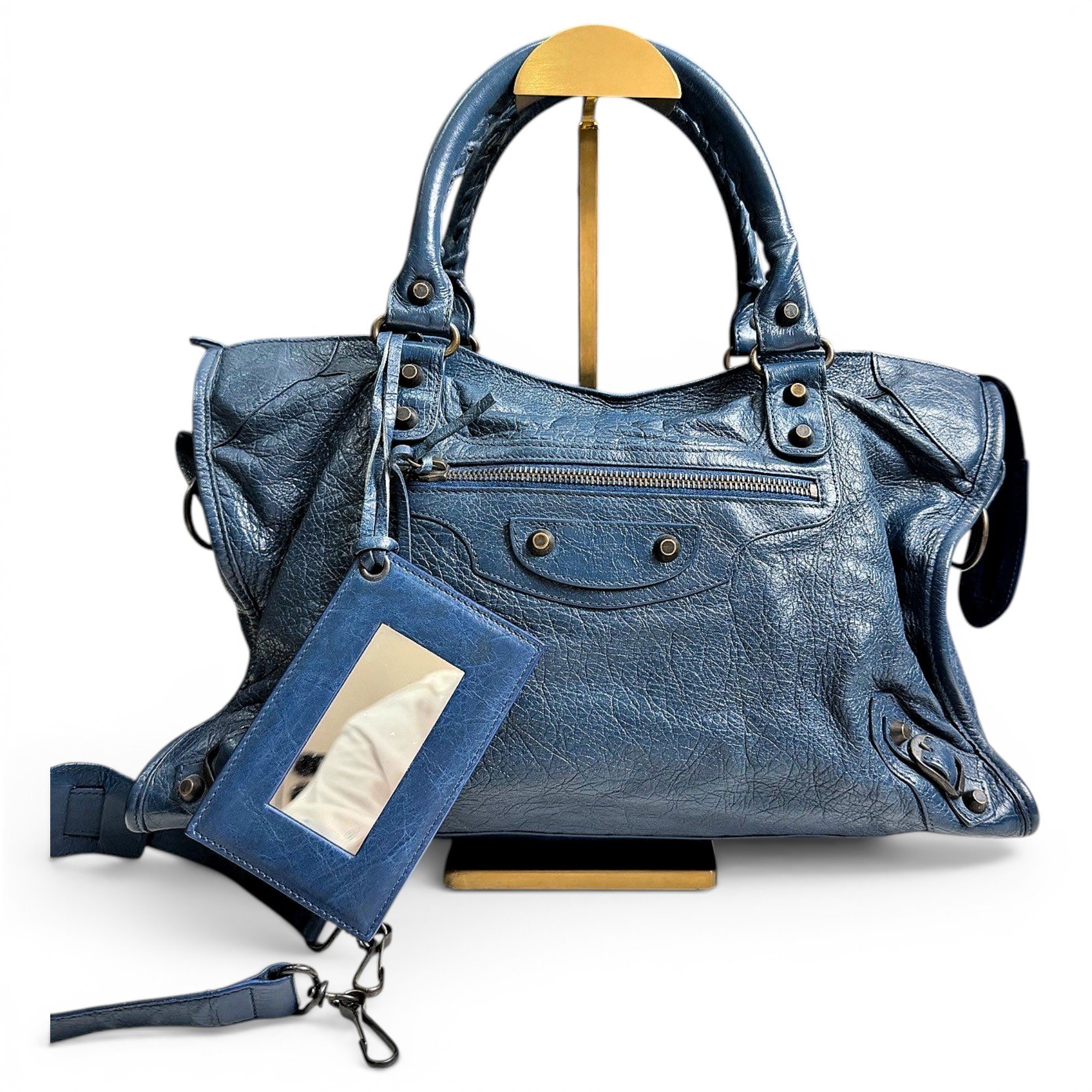 Work leather handbag