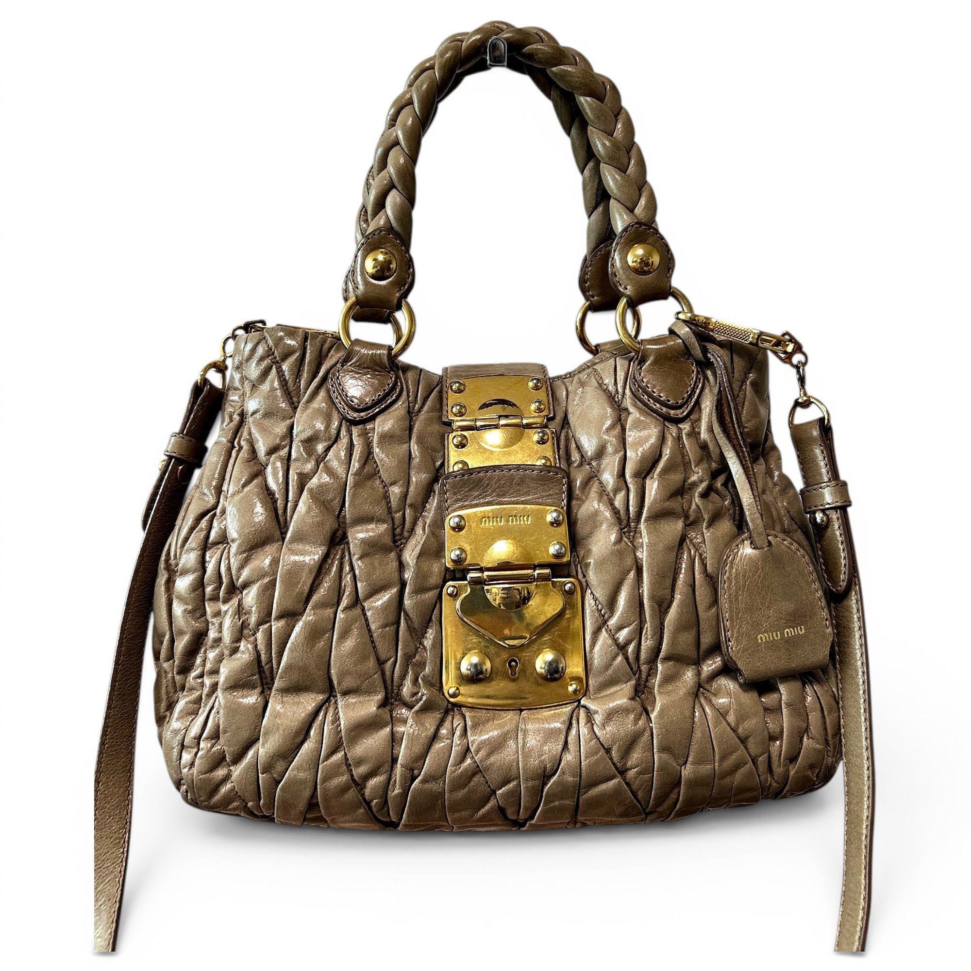 Coffer leather handbag