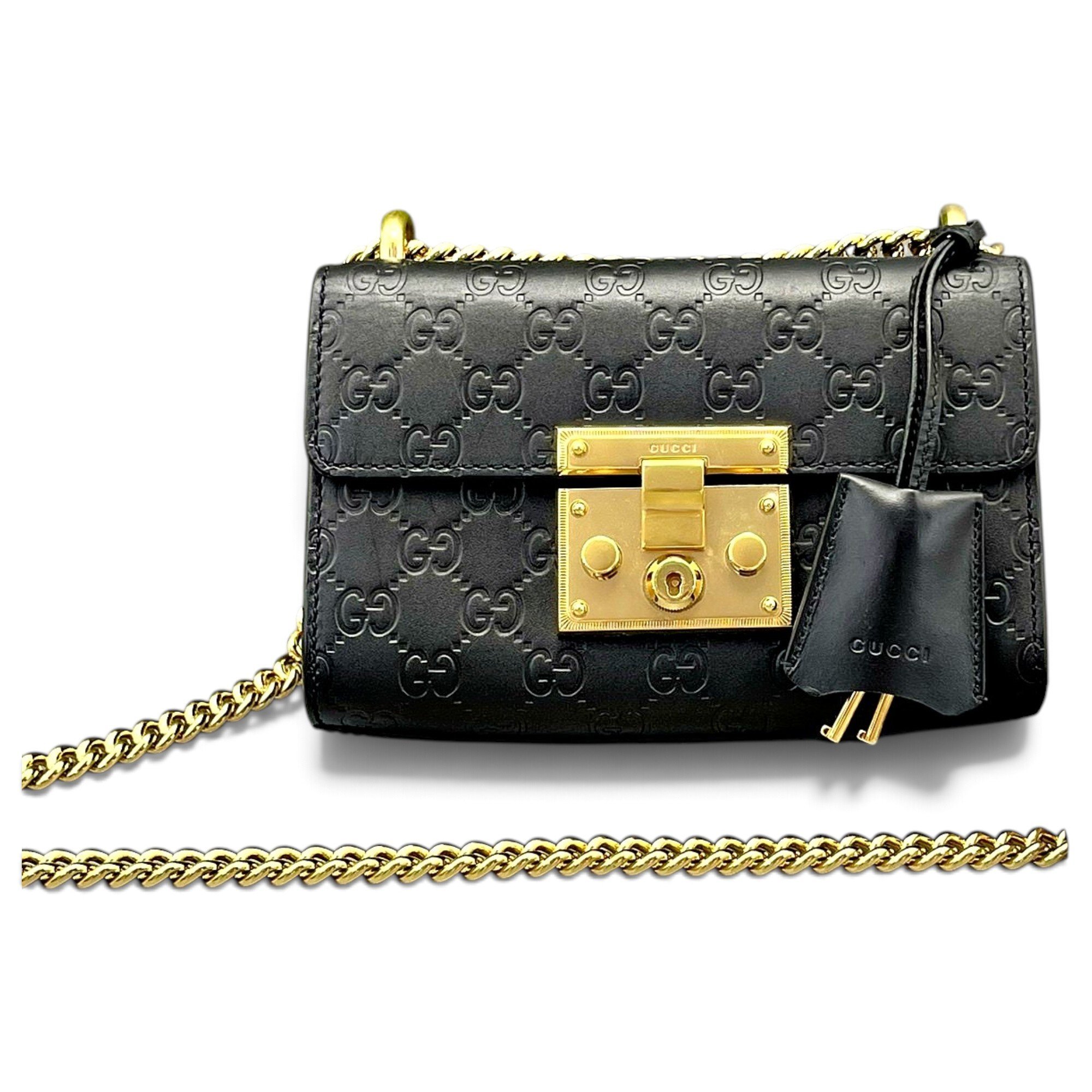 Padlock leather crossbody bag