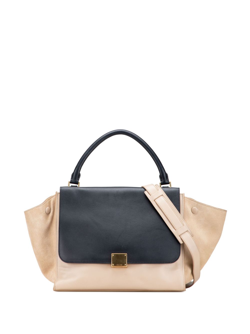 Celine 2012 Medium Bicolor Calfskin and Suede Trapeze satchel