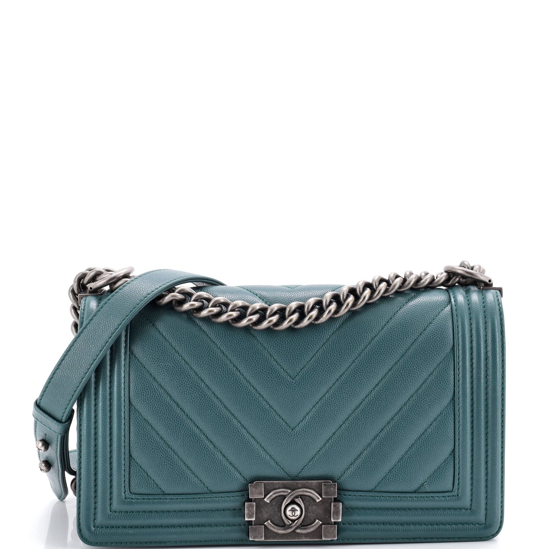 Boy Flap Bag Chevron Caviar Old Medium