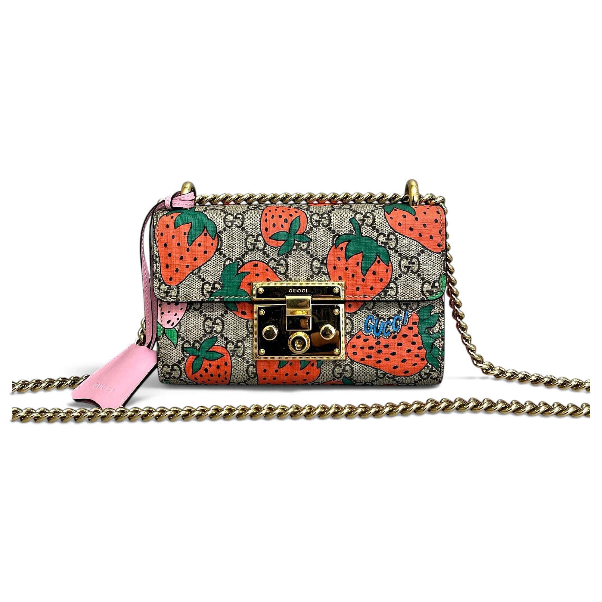 Padlock leather handbag