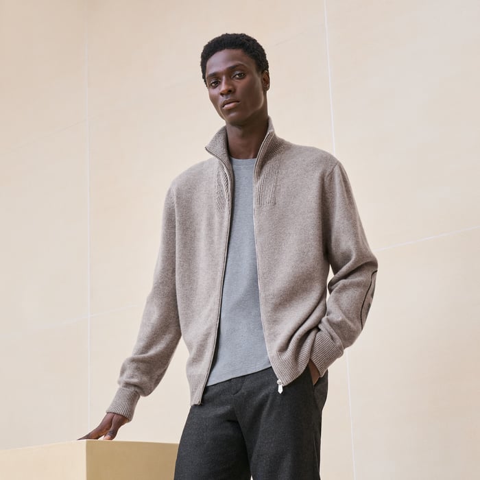 Tourbe Cashmere "Maillon Chaine d'Ancre" Full-zip Jacket