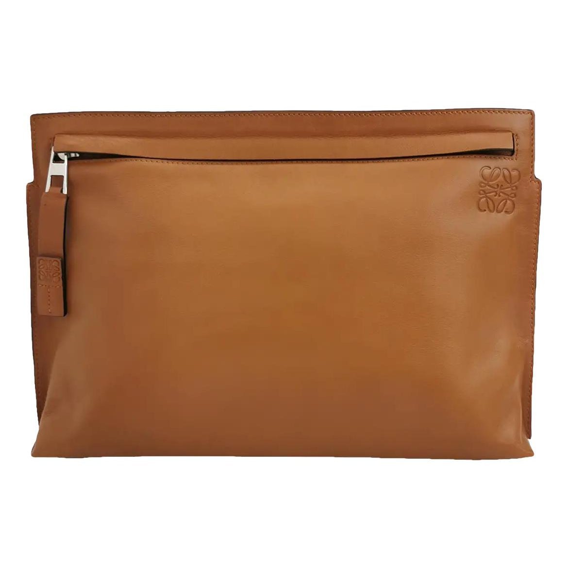 T Pouch leather clutch bag
