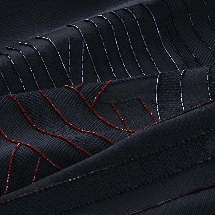 Bleu Noir Les Sangles Exceptional Embroidered Scarf 90